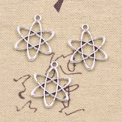 12pcs Charms Science Atomic Diagram 25x20mm Antique Silver Color Pendants Making DIY Handmade Tibetan Finding Jewelry