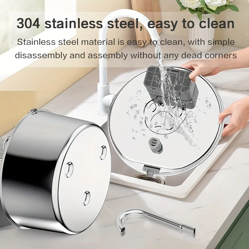 4L Stainless Steel Cat Water Fountain Dog Drinking Bowl Automatic Pet Drinker Water Dispenser for Multiple Pets