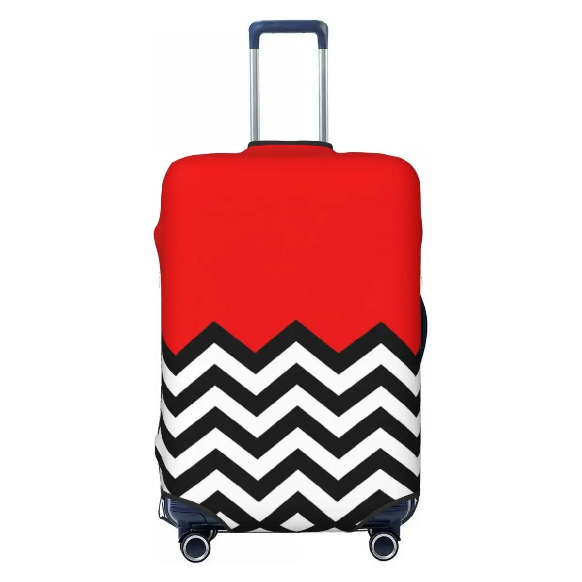 Custom Funny Modern Twin Peaks Geometric Zigzag Luggage Cover Protector Washable Bohemian Travel Suitcase Covers