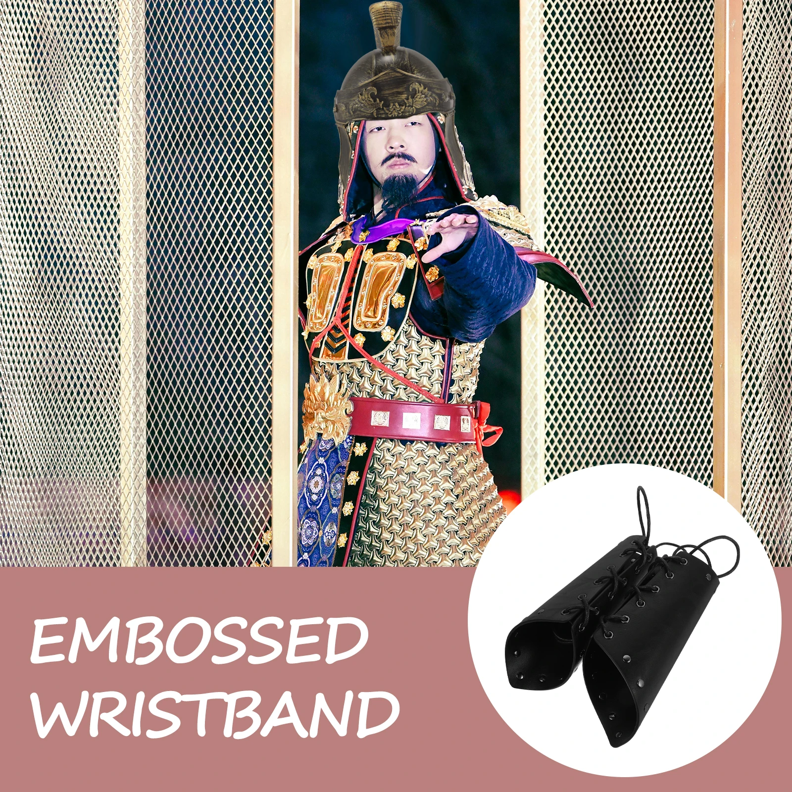 2 Stück mittelalterliche Armschienen, Armmanschette, Cosplay-Armband, Ritterwickel, Vintage-Design, PU-Material, praktische Handwerkskunst