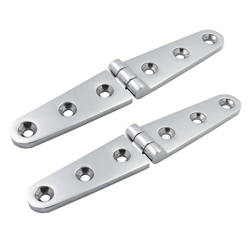 

2PCS Stainless Steel 316 Strap Hinge With 6 Holes 152mm Mirror Polish Marine Boat Hardware Cast Door Strap Hinges