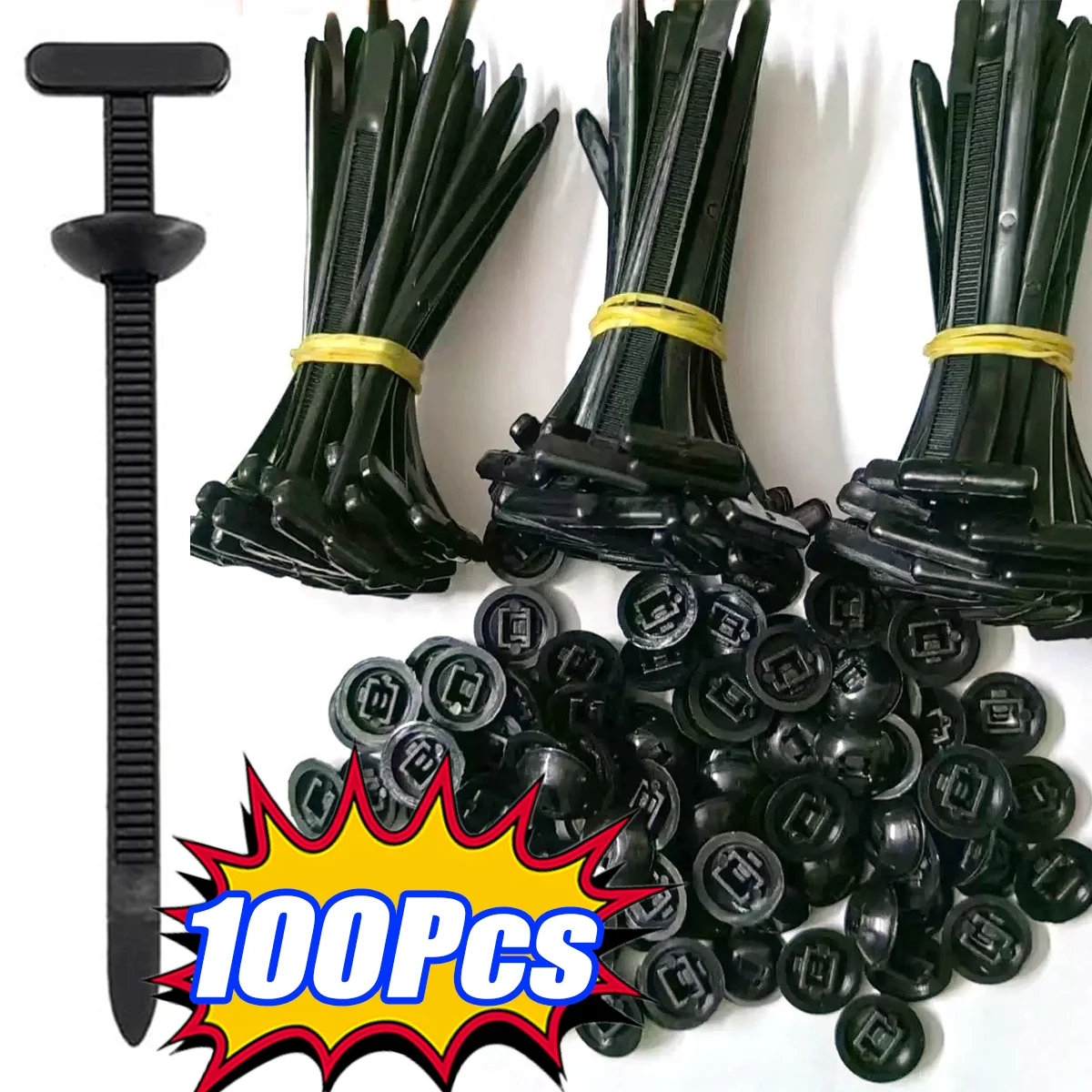 

10/100Pcs Self-locking Plastic Nylon Cable Tie Heavy Duty Black Universal Cable Tie Fastening Ring Large Zip Tie Car Accessories