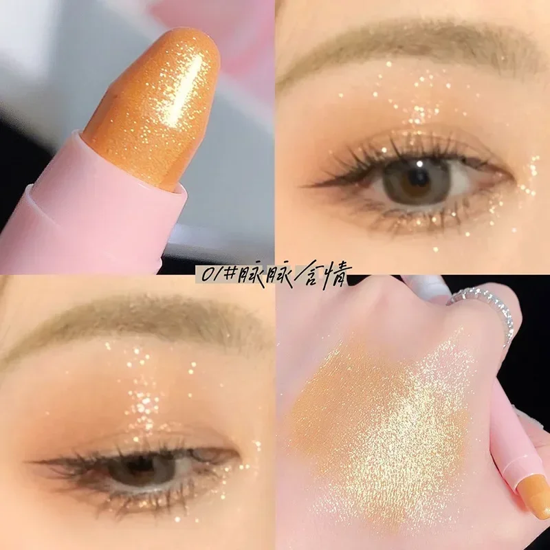 ZVEV Matte Glitter สีขาวโกหก Silkworm ปากกาเน้นข้อความกันน้ํา Pearlescent Shimmer อายแชโดว์อายไลเนอร์ดินสอแต่งหน้า