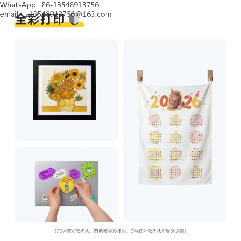 CMYK 4‑Color Inkjet Print Head Module with Ink Cartridges Replacement Accessory for Desktop Laser Engraving Machine