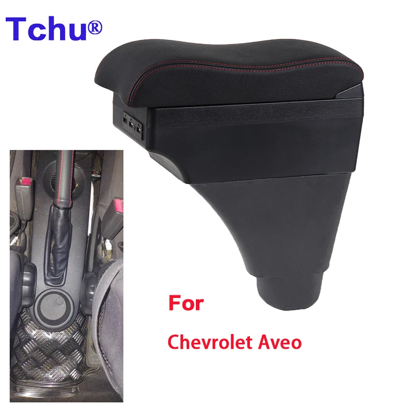 For Chevrolet Aveo armrest box For Aveo hatchback car armrest storage box Internal modification USB Ashtray auto accessories