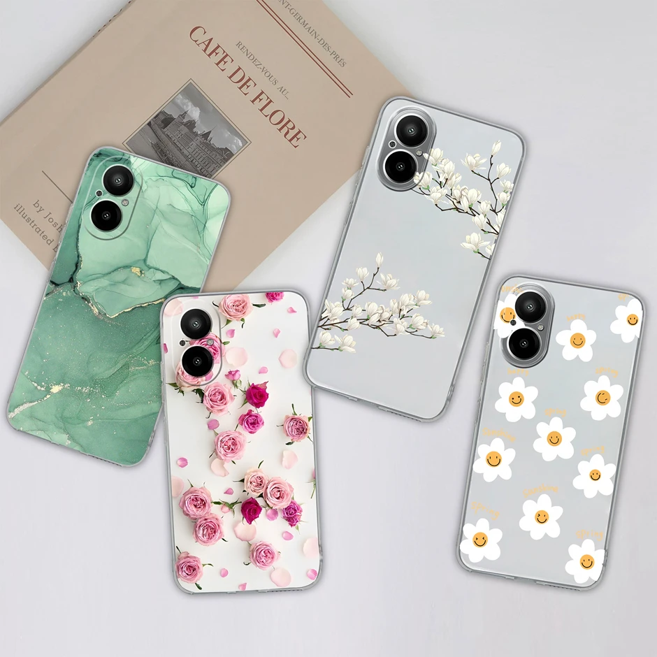 For Oppo Realme C67 4G Case Lovely Panda Angry Dinosaur Transparent Soft Bumper For Realme C67 6.72 Inches RMX3890 Models Fundas