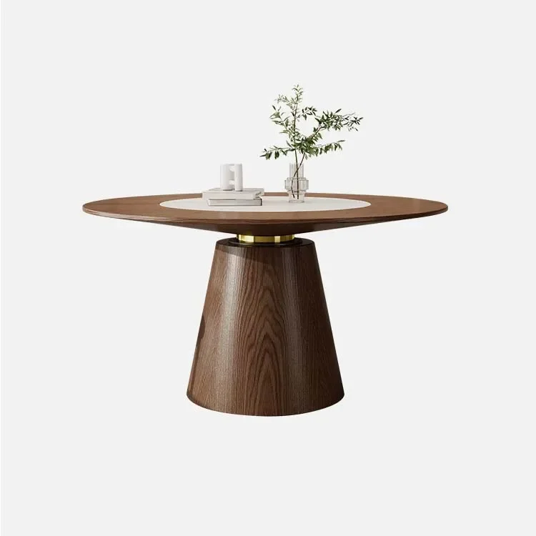 Modern Dining Room Furniture Round Wooden Restaurant Table Set Simple Family Living Room Leisure Solid Wood Dining Table