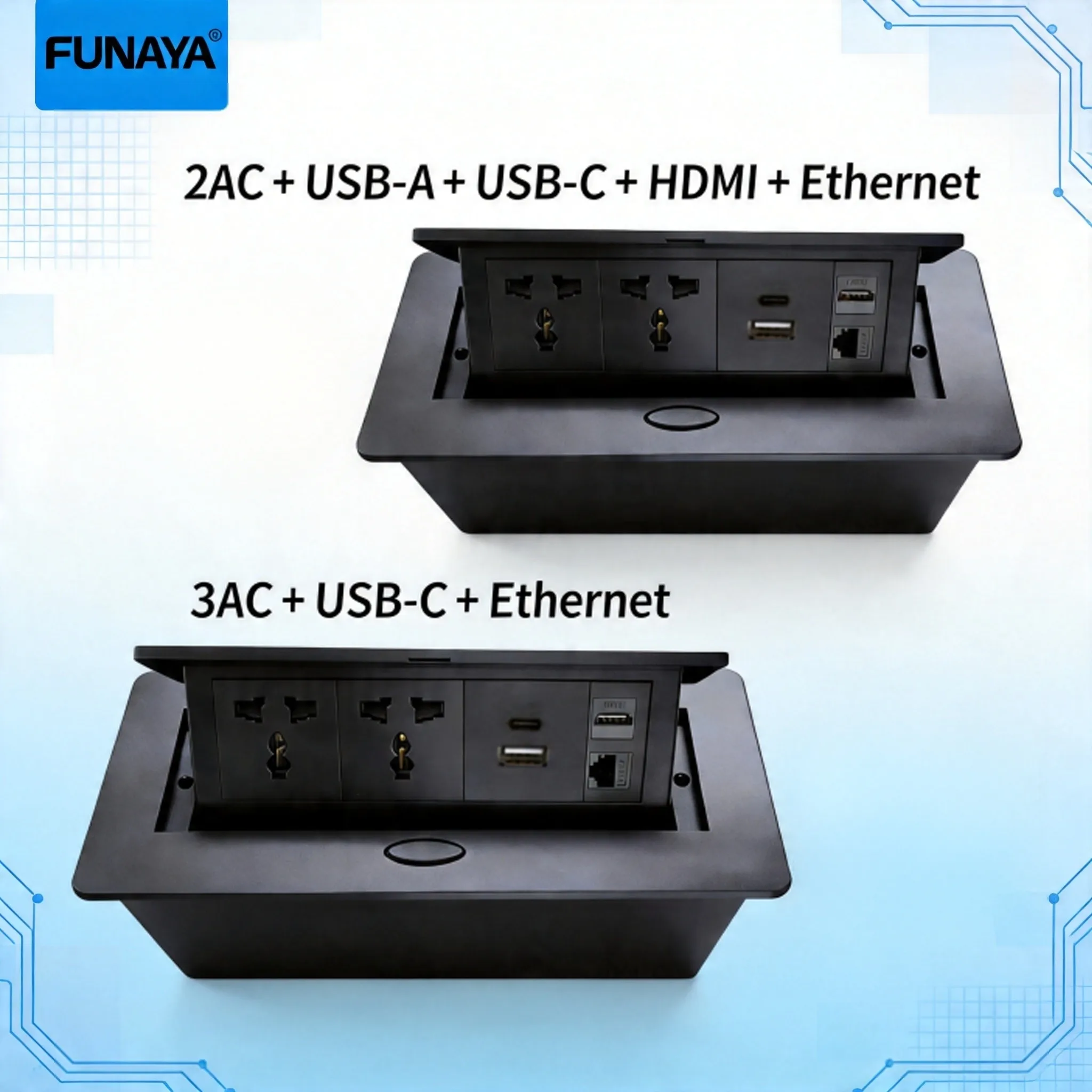 funaya-universal-pop-up-hidden-socket-13a-3500w-with-usb-a-c-ethernet-outlets-rj45-hdmi-ports-black-desktop-office-power-sockets