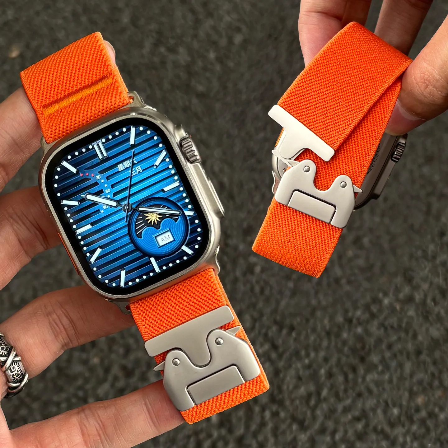 Elastisches Nylonarmband für Apple Watch Band Ultra 3 2 1 49mm 46-42-45mm 41-44mm Fallschirmschnallen-Armband Serie 11 10 9 8 7 6 5 SE