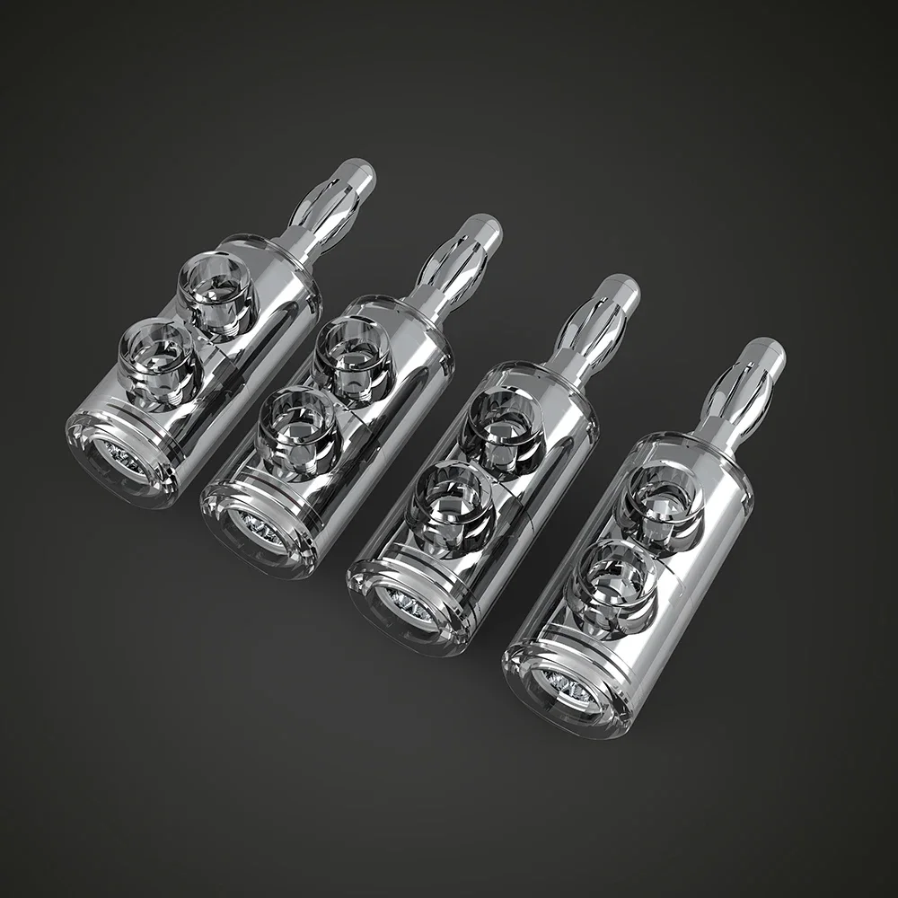 Audiocrast B553R الروديوم مطلي 4 مللي متر محطات مكبر الصوت سلك موصل الموز التوصيل برغي قفل مهائي كابلات