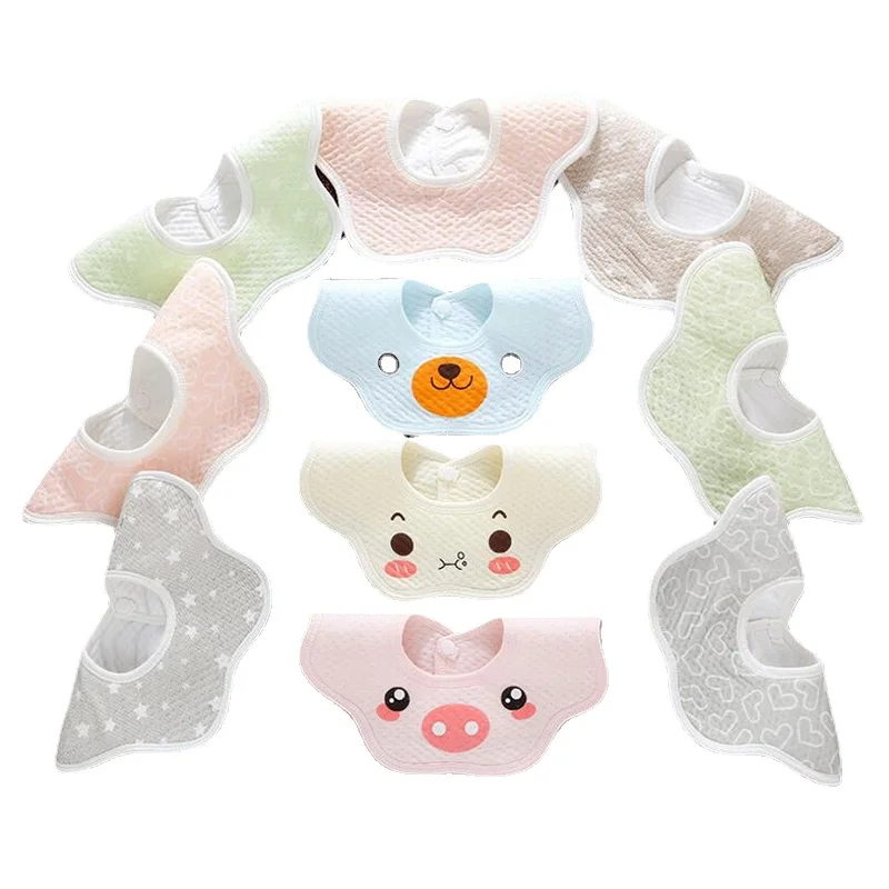 Girl Boy Baby Waterproof Bib Love Saliva Cute Cartoon Burp Cloths Print Bandana Stuff for Newborn