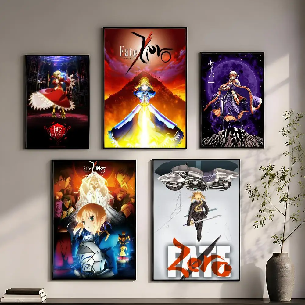 F-Fate Stay Night Poster Perfect Sticker Self Adhesive for Office Home Theater Wall Art Decor Fancy Gift