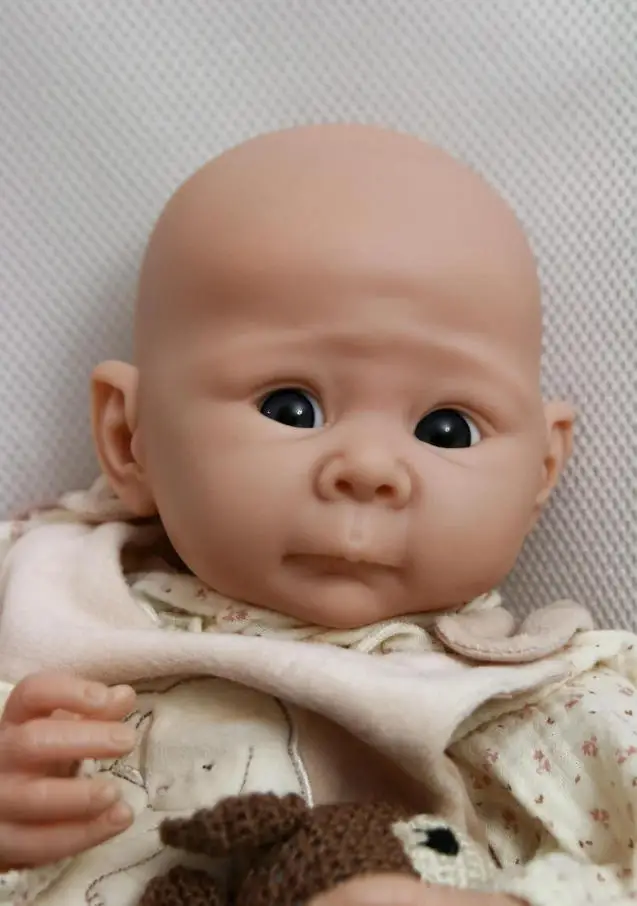 NPK 19inch Reborn Lizzy Unfinished Unpainted Unassembled Blank Doll Kit Doll Parts with Cloth Body and Eye