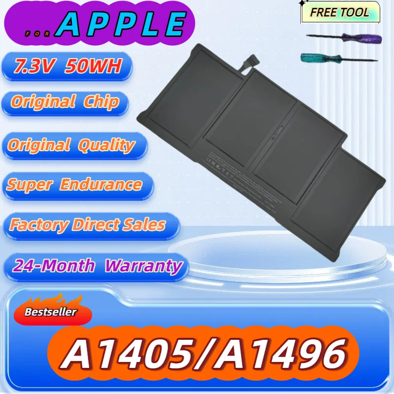 

A1405/A1496/A1377 Laptop Battery for MacBook Air 13" A1466/A1396 (2012-2015) Free Tool + 24M Warranty
