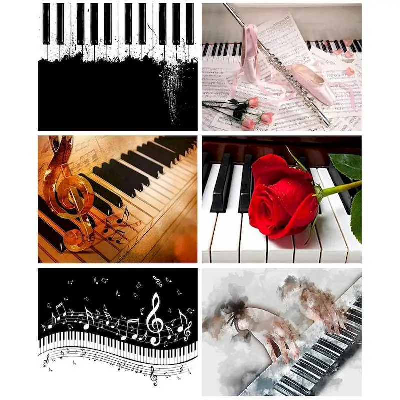 

CHENISTORY Diamond Painting Mosaic Piano Scenery Art Diamond Embroidery Full Square Picture Rhinestones Cross Stitch Home Decor