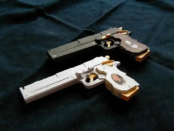 Ghost Weeping Ebony And White Elephant Gun Paper Model Weapon Gun 3D Stereo Handmade Drawings Gun Military Toys