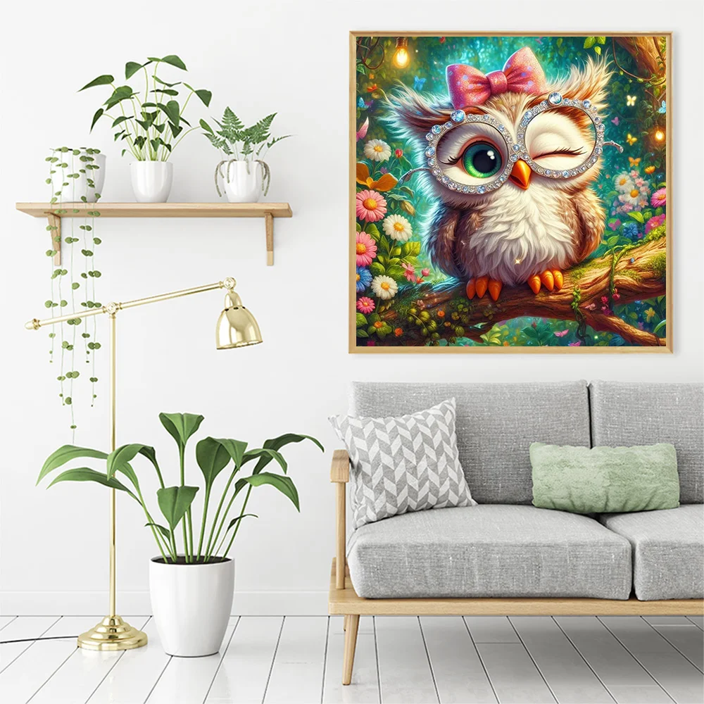 Evershine New Arrival Diamond Mosaic Owl New Collection Animal Painting Cartoon Full Square Round Embroidery Flower Handicraft - view 3