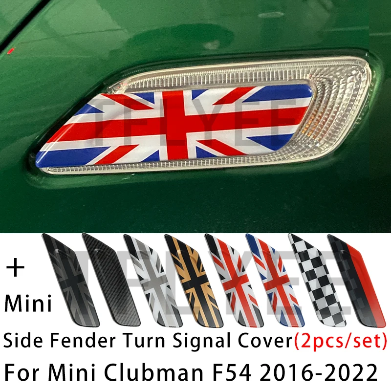 

2Pcs/Set Union Jack Car Fender Turn Signal Exterior Light Covers Sticker For MINI Cooper Clubman F54 2016-2022 Accessories