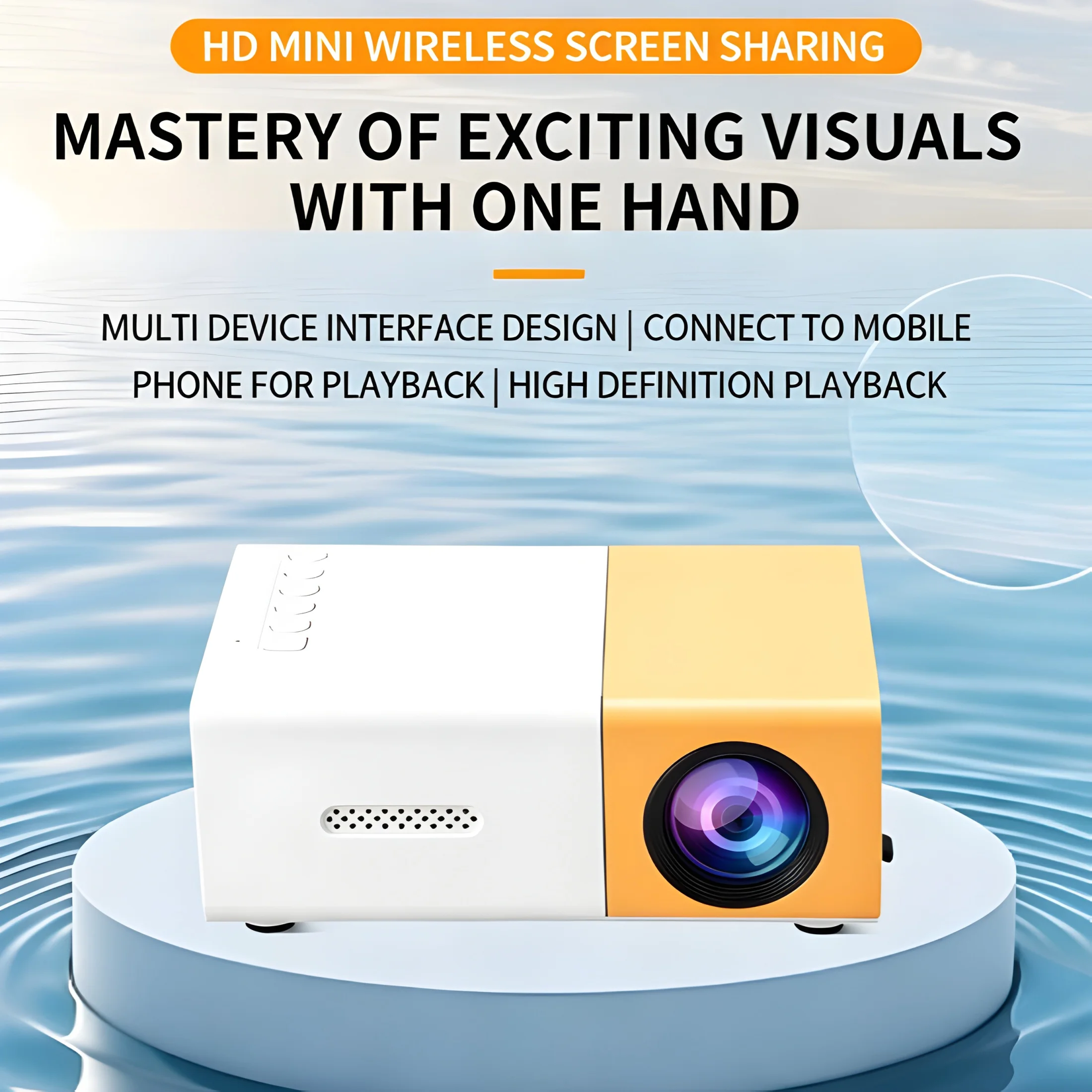 Portable Mini Projector 1080P Video Decoding Home Theater Outdoor Movie Multi-Interface Video Projector