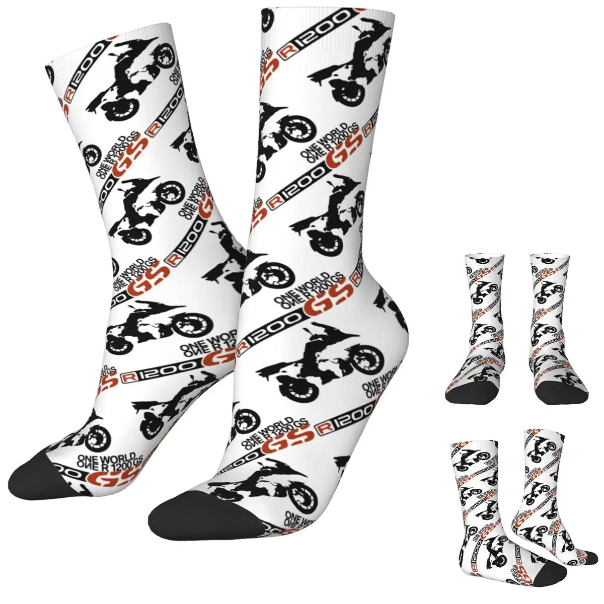 Cool GS Football Socks R1200 Motocross Race Polyester Crew Socks for Unisex Breathable