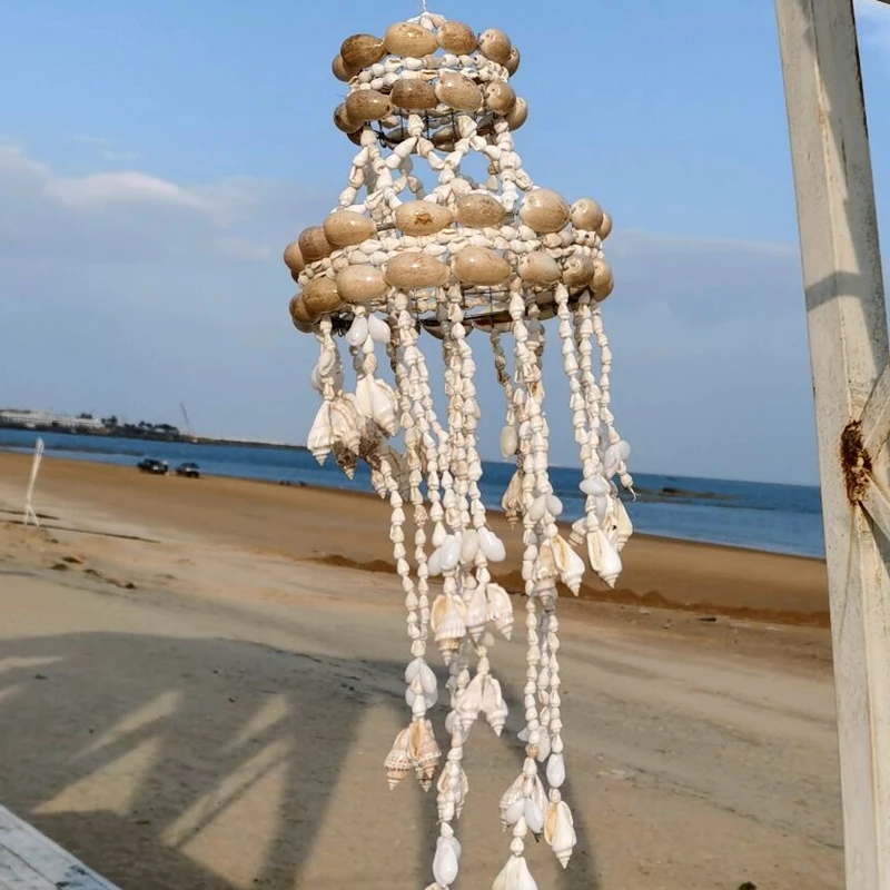 침실 및 발코니 장식용 쉘 윈드 차임, 창의적인 일본 스타일, 수제 선물, 걸이식