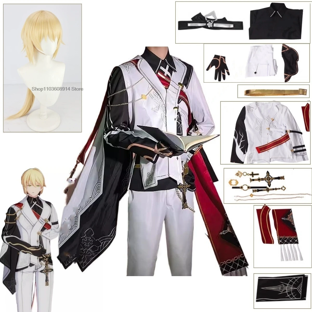 Honkai Impact 3 Cosplay Costume Long Wig Otto Apocalypse Cosplay Costume Halloween Costume Game Uniform Costumes for Convention