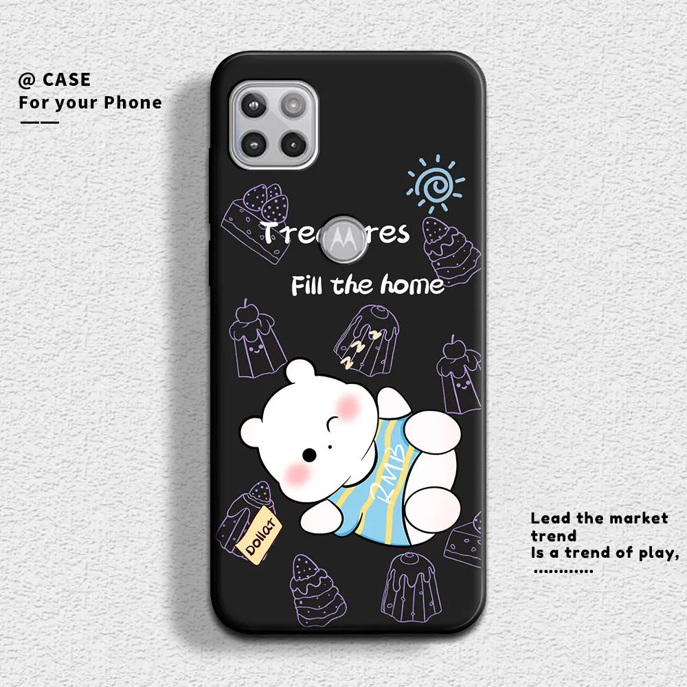 For Motorola Moto One 5G Ace Case Cute Panda Soft Silicone Couple Phone Case For Moto One 5G UW Ace Protect Shockproof Cover