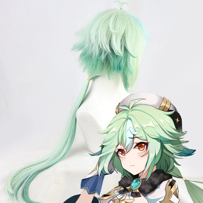 Genshin Impact Anime Perücke Cosplay Saccharose Traveler Harmlose Süße Reverse Curl Mehrfarbige Urlaubsperücke