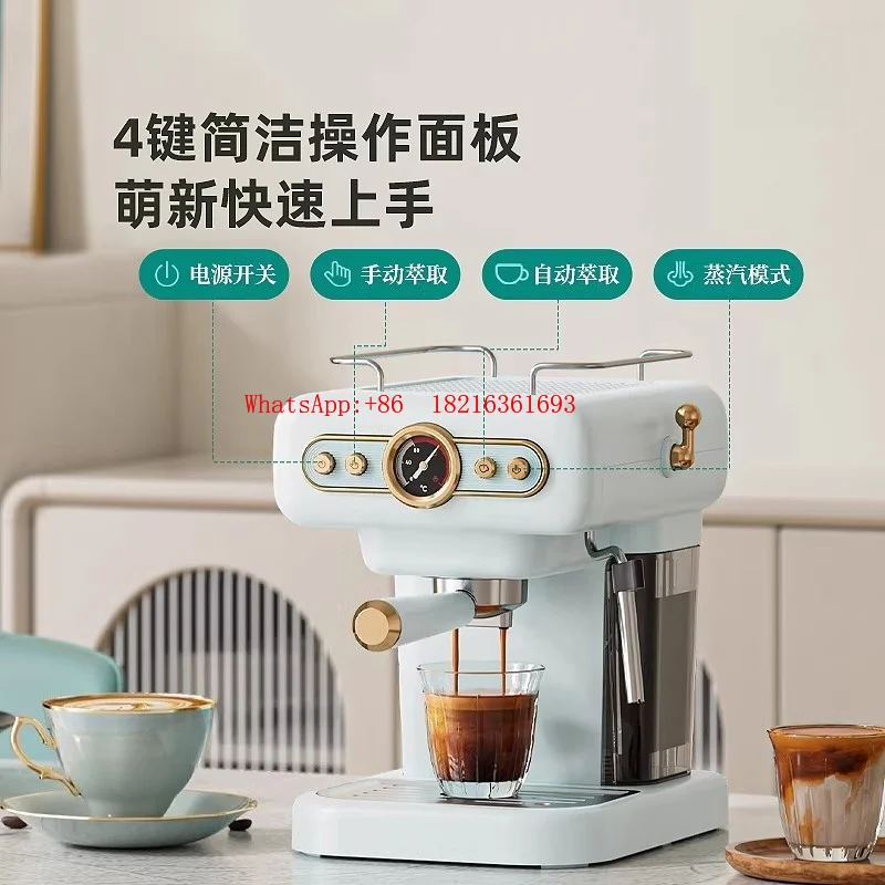 2026NEW PE3322 Retro Italian Coffee Machine Household Small Fully Semi-automatic Concentrated Commercial Steam Milk Foam