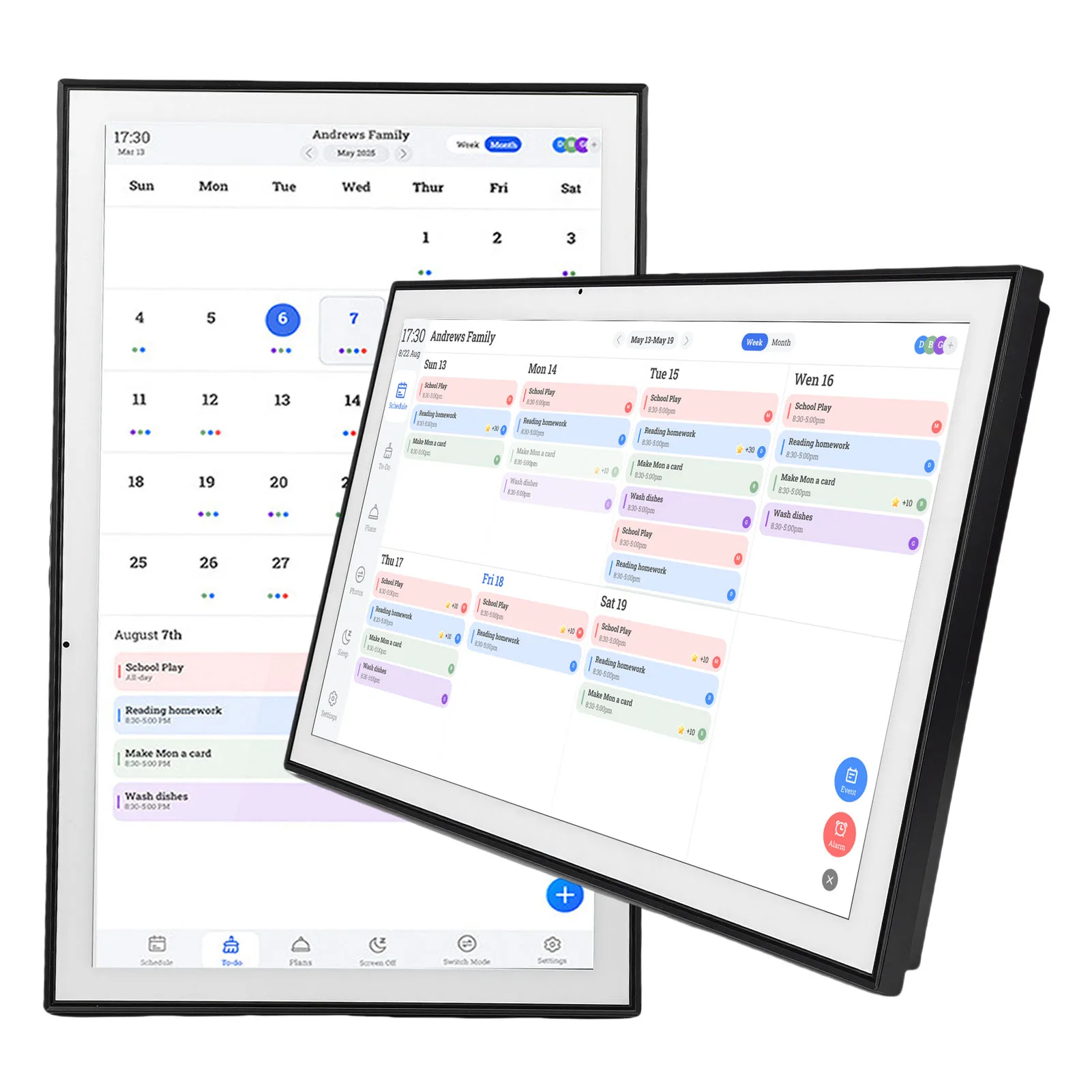 

Digital Calendar 21.5in Electronic Chore Chart Smart Weekly Monthly Planner 1920x1080P Touchscreen Family Planner Picture Frame