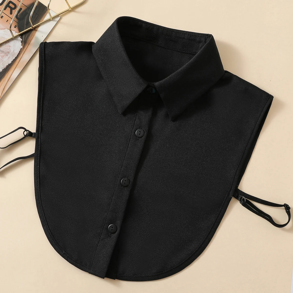 Szyfonowy jednokolorowy fałszywy kołnierzyk na co dzień z imitacją kołnierzyka z klapą odpinana połowa koszuli bluzka kołnierzyk Dickey dla kobiet