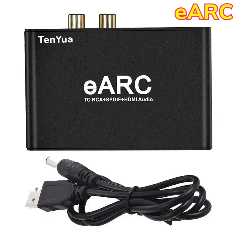 192KHz HD EARC ARC to RCA Audio Extractor Converter EARC HDTV Extractor Only Audio For Dolby DTS AC3 LPCM TV Optical Coaxial