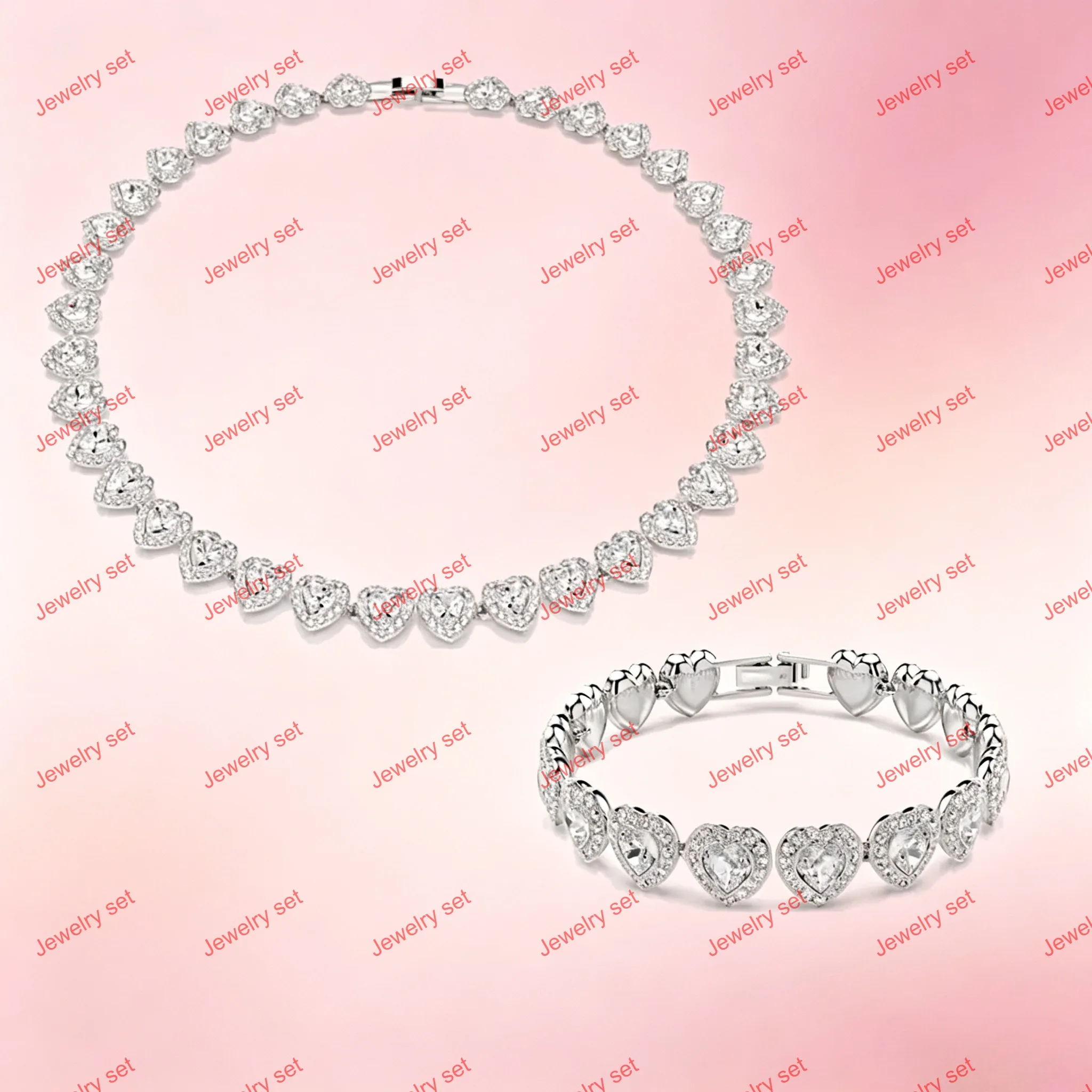Original 2026 New Charms Pearl Earrings Bracelet Heart Necklace Fine Jewelry Set for Women Romantic Accessories Jewelry Gift view 2