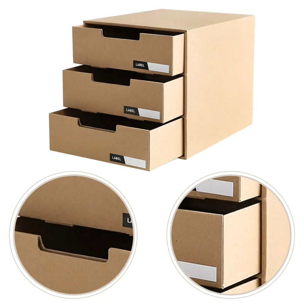 

Premium Paper Drawer Organizer Desktop Document Storage Box for Office School Kitchen Bedroom Multiple Sliding Compartments Desk