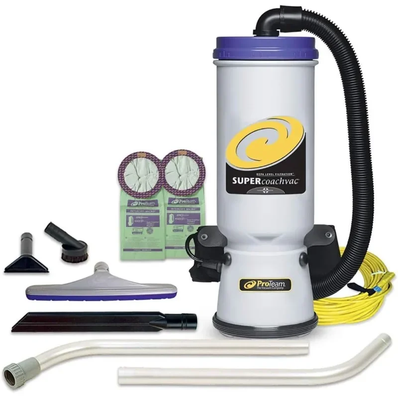 ProTeam Commercial Backpack Vacuum, Super CoachVac Vacuum Backpack with HEPA Media Filtration