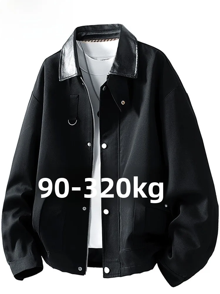 

American Sle Large Size Jaet Men's Spring Autumn New Casual Loose Retro Collar Coat Polyester Fiber Long Sve Regular L...
