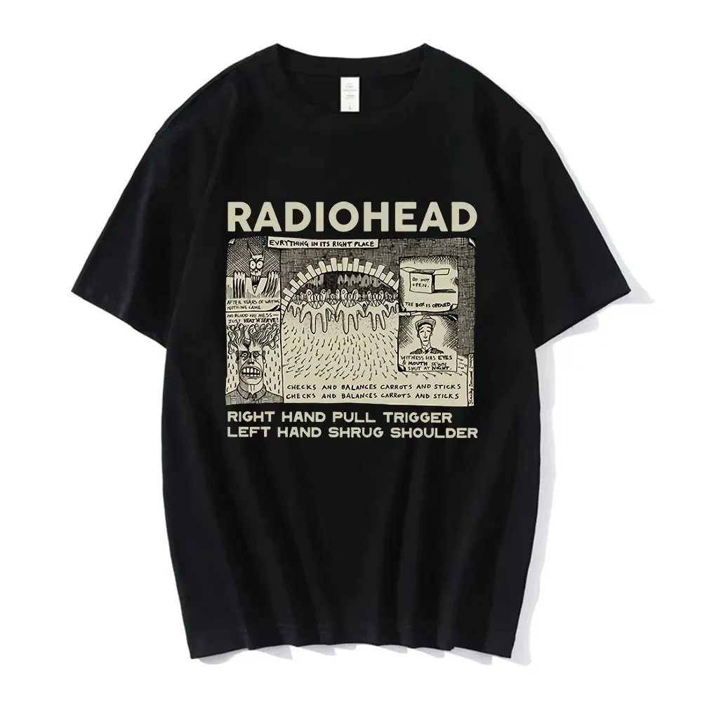 ريترو روك باند تي شيرت R-radiohead الرجال تي شيرت الهيب هوب الانحناء ألبوم الموسيقى طباعة تي شيرت كبير الحجم ملابس الشارع اليومية #2