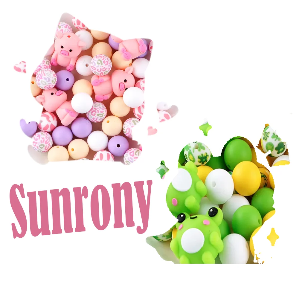 

Sunrony 42 шт. новые фокусные силиконовые бусины с мультяшными животными, бусины для изготовления ювелирных изделий, брелок «сделай сам», ожерелье, браслет, аксессуары для ручек