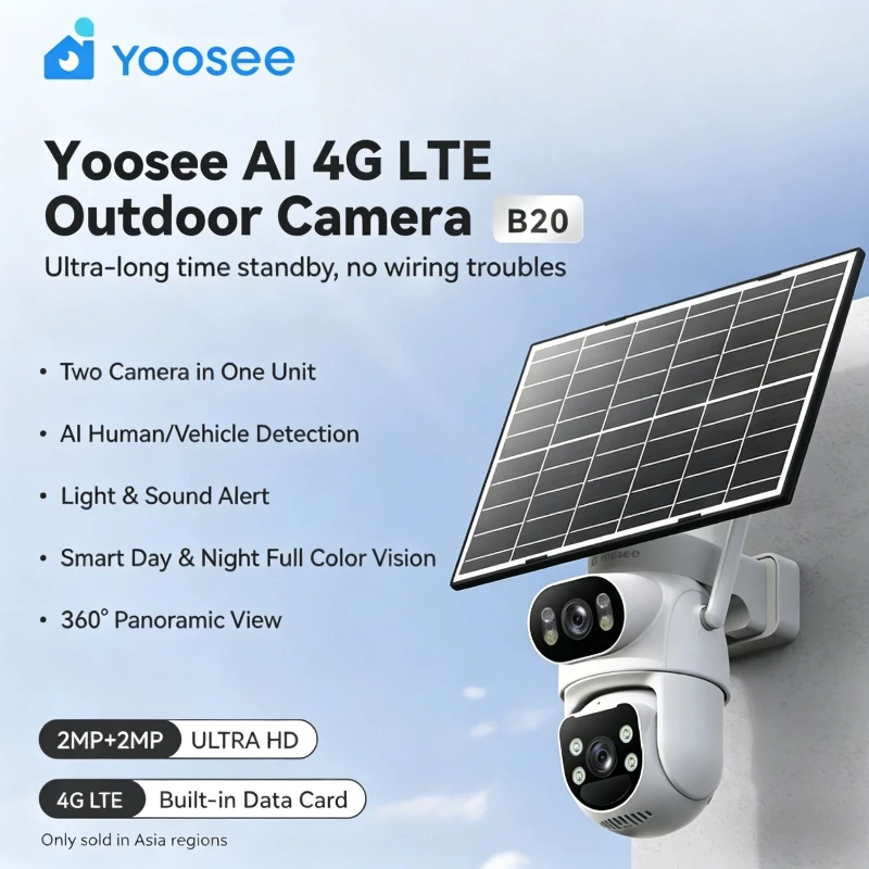 camera-de-securite-solaire-yoosee-b20-4g-lte-double-objectif-2mp-2mp-ptz-exterieur-detection-ia-vision-nocturne-couleur-integrale-360°-°-camera-de-surveillance-cctv