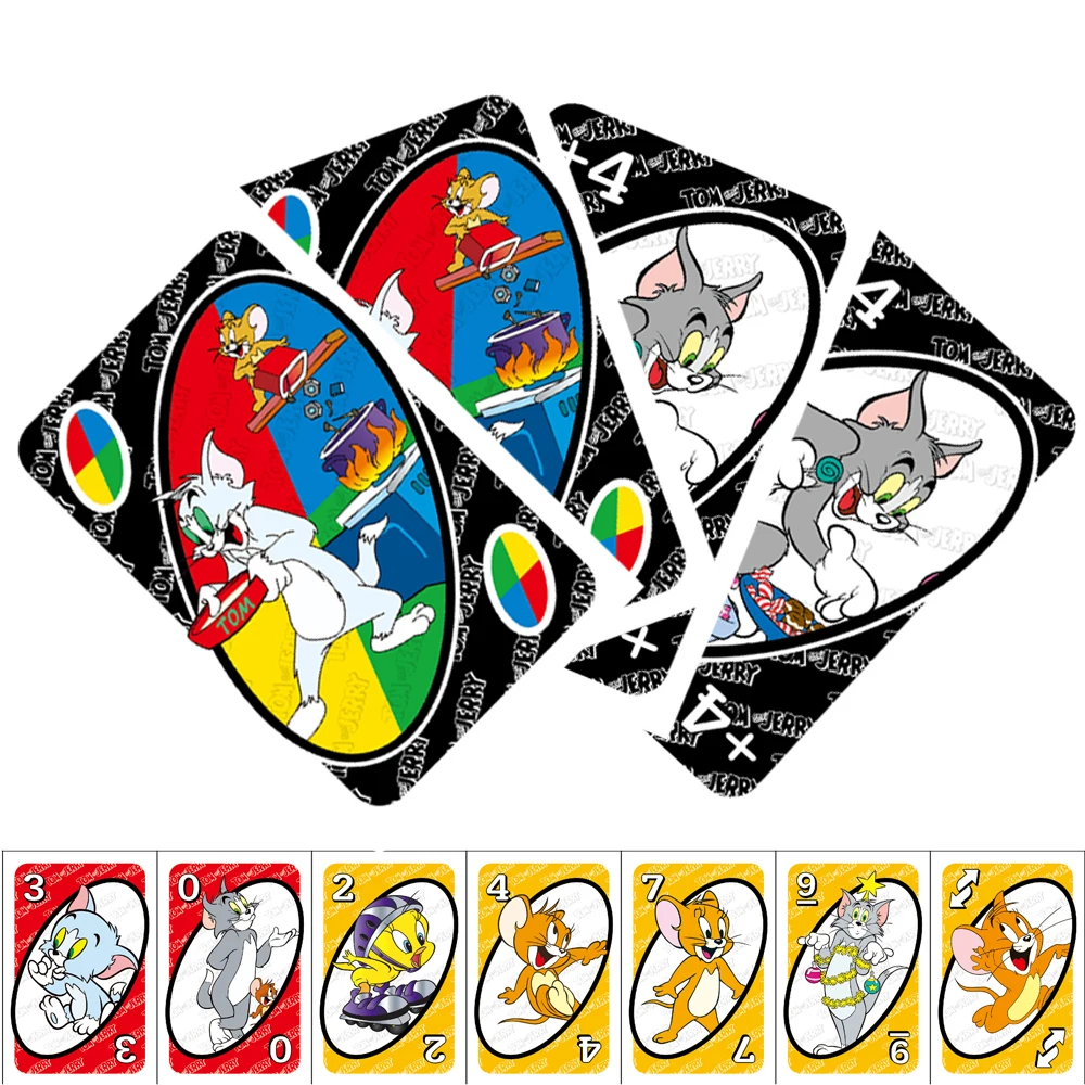 UNO Tom And Jerry Matching Card Game Interstellar Baby Multiplayer Family Party Boardgame Funny Friends Entertainment Poker