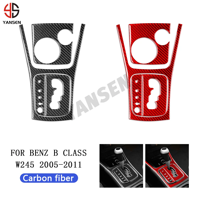 

Cup Holder Frame Decal Cover Gear Shift Panel Car Fiber Sticker For Mercedes Benz B-Class W245 2005-2011 Car Accessories