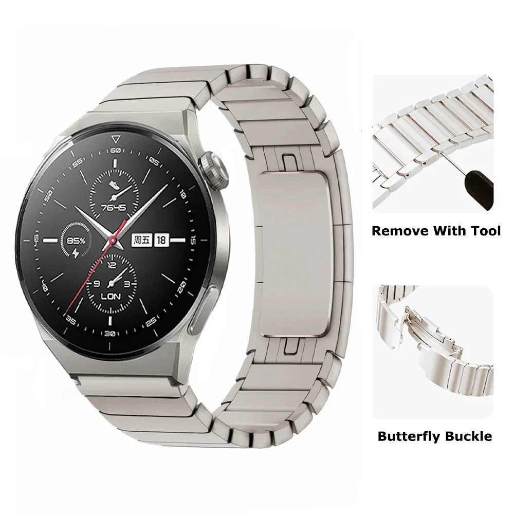 22mm Luxury Link Strap For Huawei Watch 4Pro GT2/3 46mm Stainless Steel Band For Samsung Gear S3 For Seiko Bracelet Accessories