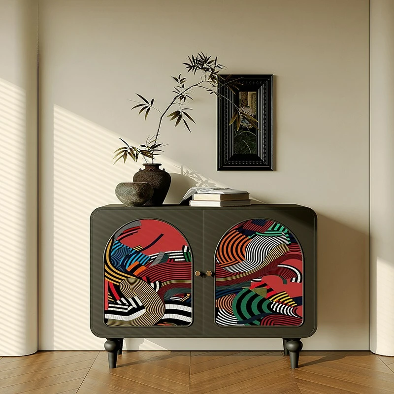 

Customized, French abstract retro porch cabinet living room solid wood
