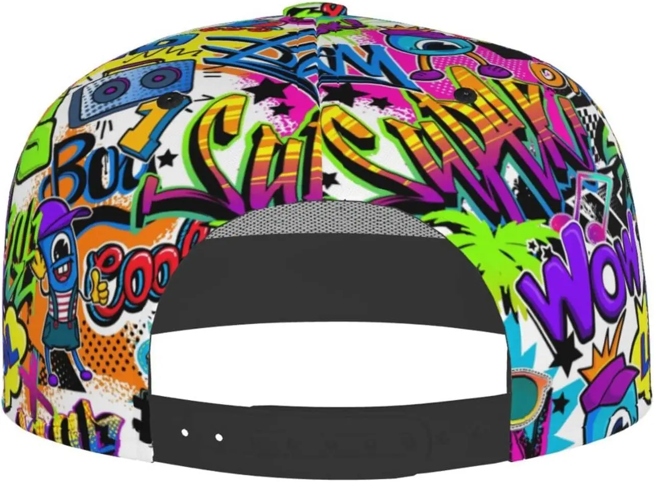 Stylish Hip Hop Style Adjustable Snapback Cap for Men and Women Sun C ap Graffiti Cap Doodle Baseball Ca p