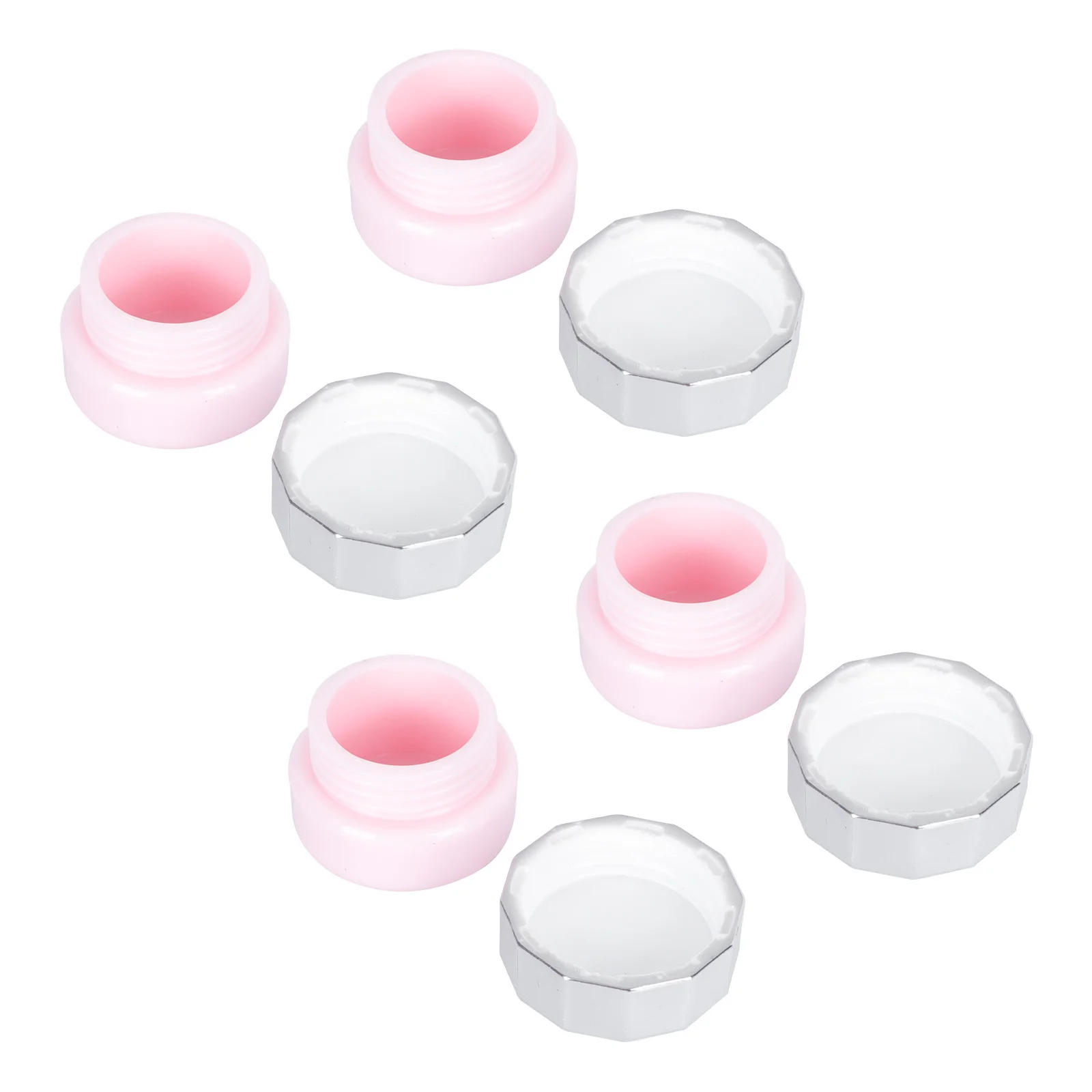 مجموعة زجاجات جل طلاء الأظافر مكونة من 4 قطع، حاوية لوشن كريمية صغيرة فارغة ومحمولة، برطمانات بلاستيكية متينة لتخزين المكياج أثناء السفر