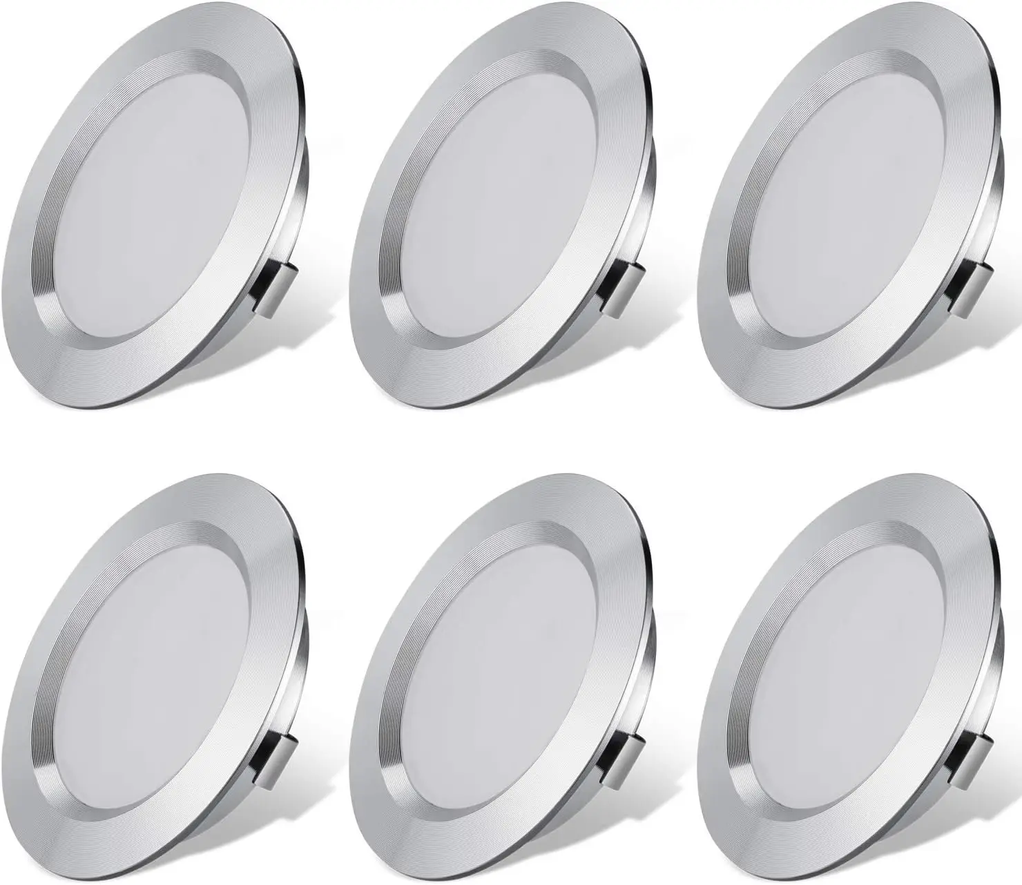 

12V LED Lights for RV Camper Van Trailer - 3W Warm White 3000K 270 Lumen Low Voltage Recessed Ceiling Light Dimmable, Set of 6