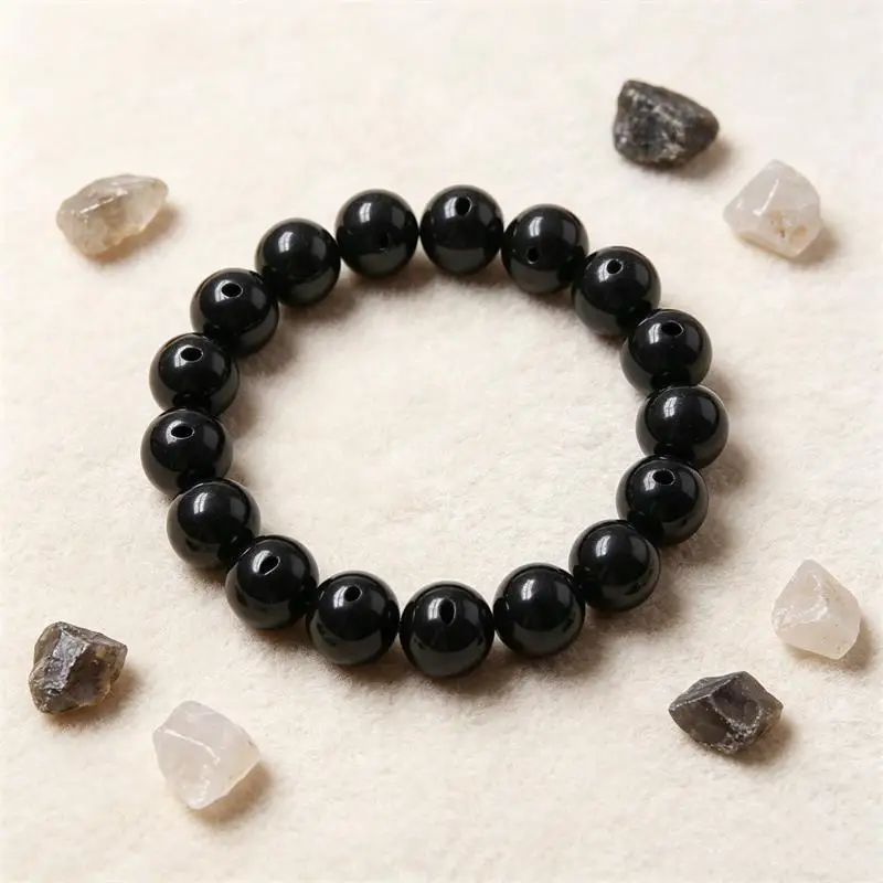 4pcs Half Drilled Black Agate Onyx Round Beads 6-10mm Loose Stones for Earrings Making Handmade Jewelry Supplies