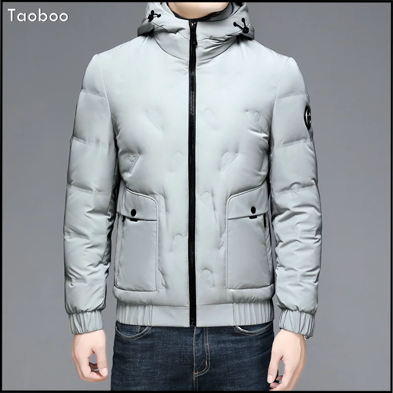 Taoboo 2022 Quality Fashion Male Down Jacket New Classic Design Hooded Parkas High Street Style Coats Casual Men puffer jacket