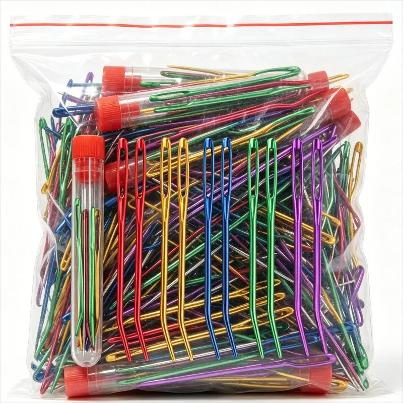 12pcs/box Knitting Crochet Set with Yarn Needles Weaving Needles Tapestry Needl Bent Needl for Crochet Large Eye Darning Needles