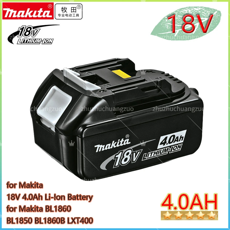 

100% Original makita Rechargeable Power Tool Battery Replaceable LED Lithium-ion 4.0Ah 18V LXT 400 BL1860 BL1850 BL1830 BL1840